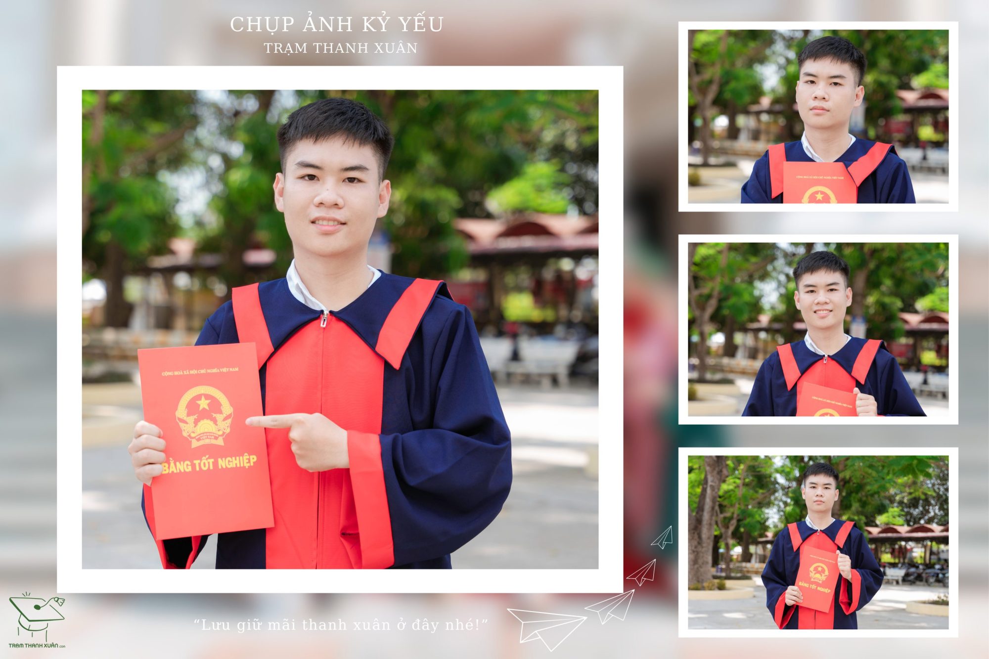 chụp ảnh kỷ yếu một mình