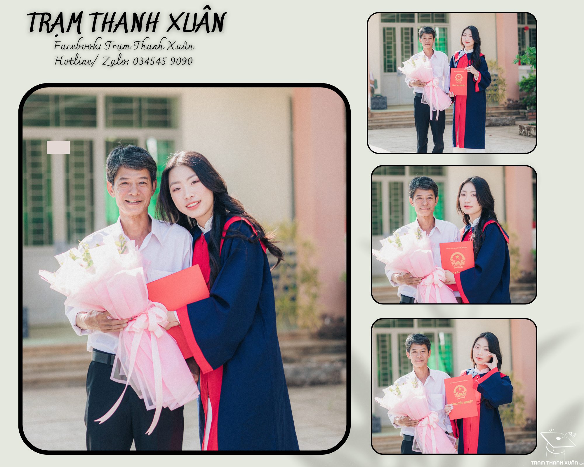 chụp ảnh kỷ yếu cùng con gái
