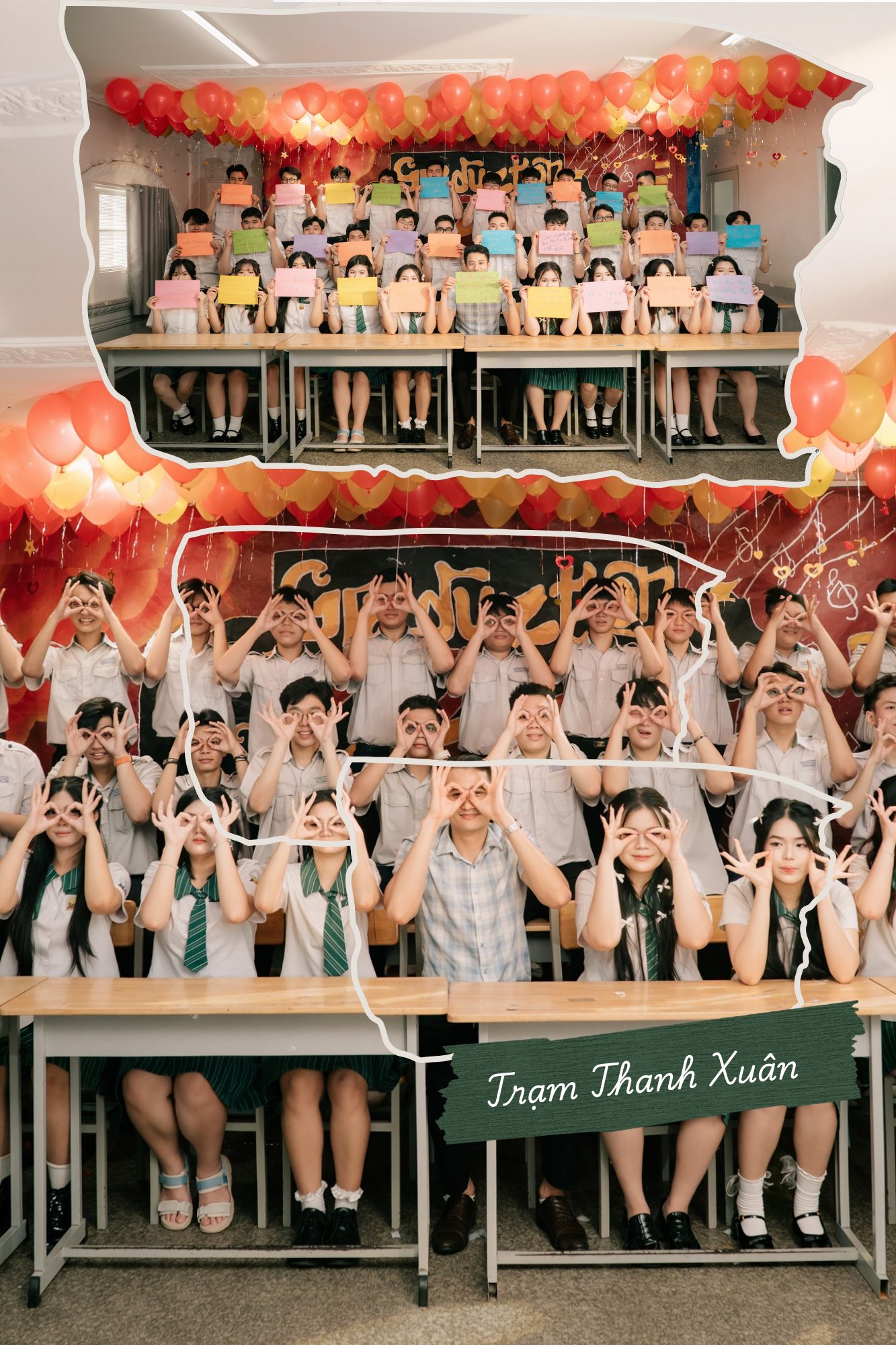 tạo dáng kỷ yếu nhóm