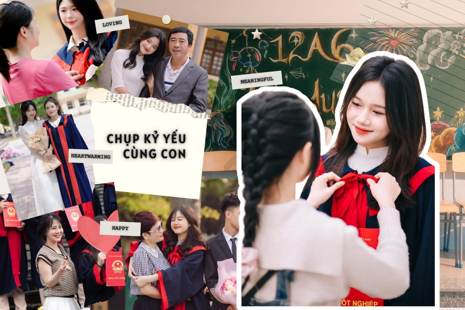 chụp ảnh kỷ yếu cùng con